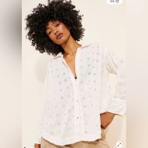 NWT We The Free Mae Washed Eyelet Shirt